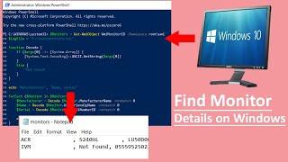 How to find the Monitor Model and Serial Number Windows 10