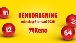 Keno måndag 6 januari 2025 | Kenodragningen