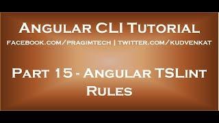 Angular tslint rules