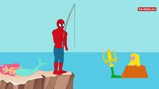 spiderman fight aquaman.funny animation