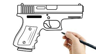 How To Draw a Pistol/ Drawing Glock 19 Gun