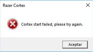 Razer Cortex Cortex start failed, please try again