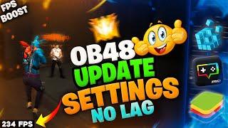 Best Secret Settings For OB48 Update Free Fire PC FPS Boost After Update | BlueStacks 5 | MSI 5