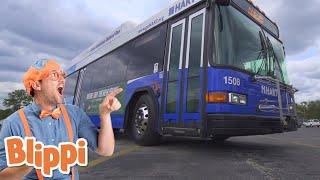 Blippi Explores a Giant Bus!!! | Cars, Trucks & Vehicles Cartoon | Moonbug Kids
