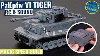 RC Tiger Tank with Sound, Gyro, Voice Control - MouldKing 20014 (Speed Build Review)