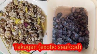 Takugan (exotic seafood) food for the islanders. survival food during windy season.