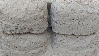 ASMR: Verysoft dusty Gritty sand cement big blocks Dry Crumble in steel pot (requested video)