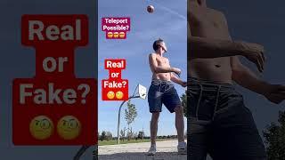 Teleport Basketball Trickshot #shorts #trick #realorfake #trickshot #basketball #ball #teleport