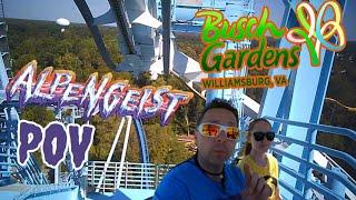 Alpengeist Inverted Roller Coaster Front Row Ride & Review POV Busch Gardens Williamsburg 2024