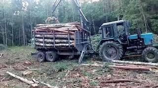 Полуприцеп PALMS 13D + Манипулятор PALMS 740 (Трактор МТЗ-82)