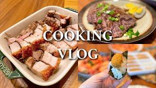 Cooking Vlog #17：Braised beef shank, Crispy roasted pork belly, Spotted prawns & UNI feast