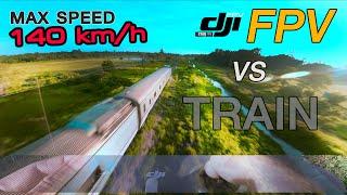 DJI FPV MAX SPEED 140 km/h vs TRAIN - UNCUT FLIGHT[M-MODE] || DJI ACTION2 FOOTAGE[2.7K] FPV THAILAND