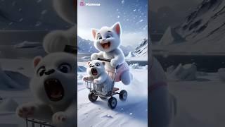 Kitten Becomes Giant Polar Bearl #cat #catshorts  #shorts
