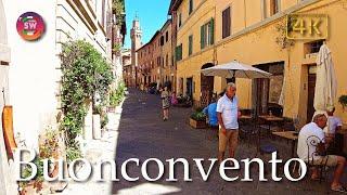 Buonconvento (Tuscany), Italy【Walking Tour】History in Subtitles - 4K
