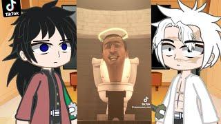 hashiras react to skibidi toilet ll demon slayer ll gacha reaction