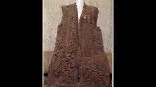 Ажурная безрукавка спицами.  Часть 1 Спинка . Openwork vest knitting