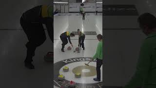 "Cannot wait too long to get on that sweep" 'Gatling Gun' Tom Van Waterschoot  #curling #fail