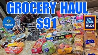 Under $100 Weekly Grocery Haul Aldi & Walmart