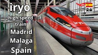 iryo high speed train in Spain from Madrid via Cordoba to Malaga / Frecciarosssa 1000 bullet train