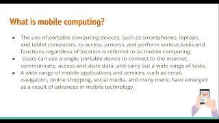 What is mobile computing ?