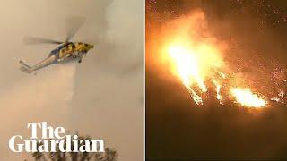 New aerial footage shows California wildfires spreading