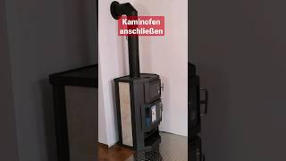 Kaminofen einbauen, Holzofen anschließen #shorts #wärme #heizen #wohlfühlwärme #kamin