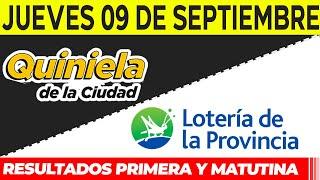 Quinielas Primera y matutina de La Ciudad y Buenos Aires Jueves 9 de Septiembre