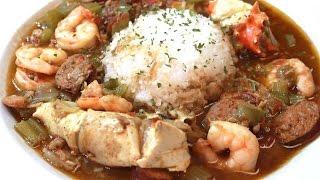 Seafood, Chicken, and Andouille Sausage Gumbo | I Heart Recipes