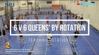 6v6 Queens' by Rotation 2 - Win or Wave | Help players learn rotational order rules in volleyball