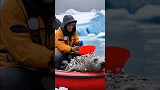 Save the sea lion parasitized by barnacles#polarbearrescue #WildWonders #arcticanimal #sealionrescue