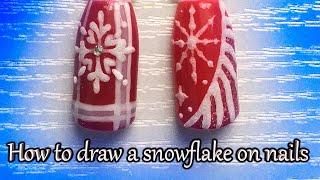 How to draw a snowflake on nails | Winter Nail Art Designs