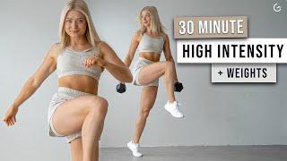 30 MIN SUPER SWEATY HIIT Workout With Dumbbells - Full Body, Follow Along, No Repeat Workout