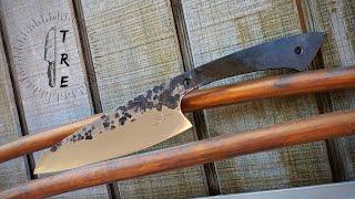 Grinding The Bevels And Heat Treating A 1084 Gyuto Style Steak Knife | Shop Talk Tuesday Episode 117