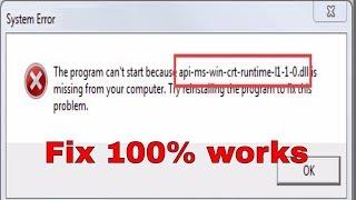 api-ms-win-crt-runtime-l1-1-0.dll is missing 2020