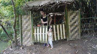 Bamboo House in the Forest - Finishing the Bamboo Gate Alone, Raising Children, Dream Life