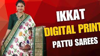 Brand New Pochampally Ikkat Digital‑Print Pattu Sarees – Live Showcase!”