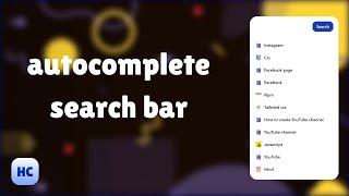 autocomplete search bar with Javascript