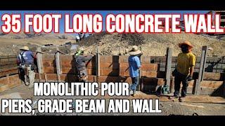 How To Form 4 Foot Concrete Retaining Wall W/ Piers & Grade Beam