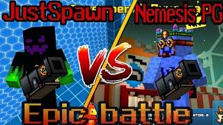 Pixel gun 3d. Developer map VS spooky theme Park. Nemesis PG VS JustSpawn. Epic battle!