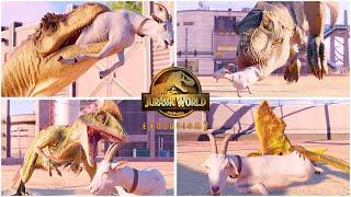 Goat Hunting Animations of All Carnivore Dinosaurs  Jurassic World Evolution 2