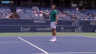 Jack Sock Hot Shot Lob Against Ivo Karlovic Washington 2016