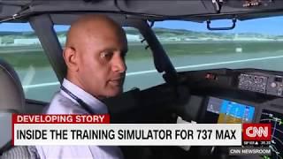 Inside the training simulator for Boeing 737 Max 8 plane