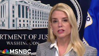 Attorney General Pam Bondi speaks after Kilmar Abrego Garcia has been charged by federal grand jury