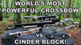 World's Most Powerful Crossbow vs Cinder Block! (AR15 Finishes the Job)