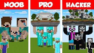 Minecraft NOOB vs PRO vs HACKER: FAMILY STATUE HOUSE BUILD CHALLENGE in Minecraft / Animation