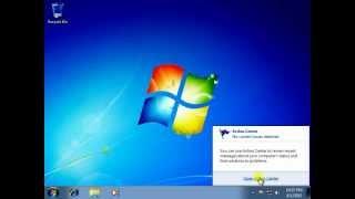 How to change action center setting on Windows 7