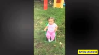 Little girl doing the ice bucket challenge FUNNY Full