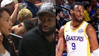 Jaylen Brown caught saying "I don't think Bronny is a pro" while watching him at Summer League