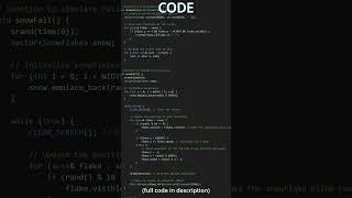Snowfall Animation in C++ ️ || #short #coding #programming #code