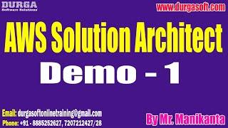 AWS Solution Architect tutorials || Demo - 1 || by Mr. Manikanta On 23-12-2024 @8PM IST